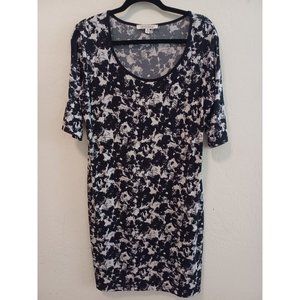 TravelSmith Dress Womens Sz 12 Black Abstract Travel Stretch Packable Comfort